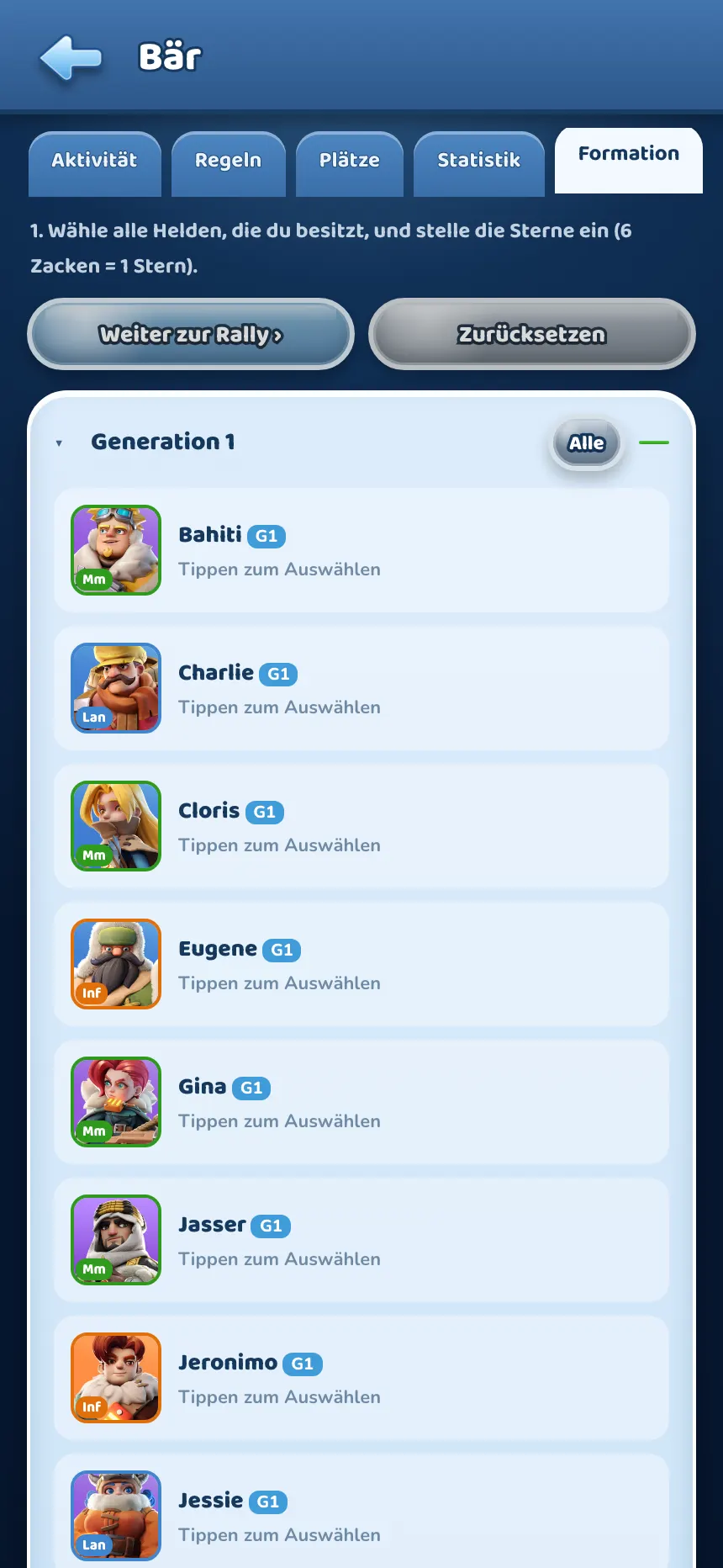 Formations-Generator mit Helden